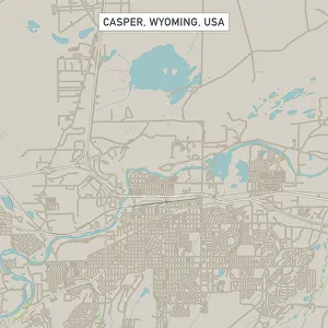 Casper Wyoming US City Street Map