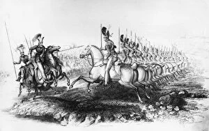 Battle of Waterloo June 18, 1815 Gallery: Cavalry At Waterloo Drawn by Howe