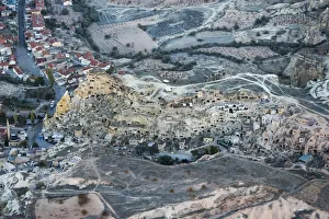 Cavusin Village, Aerial view, Cappadochia Cavusin Village, Aerial view, Cappadochia