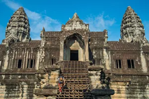 The central tower of Angkor Wat the largest religious building in Siem Reap, Cambodia The central tower of Angkor Wat the largest religious building in Siem Reap, Cambodia
