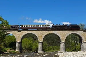 The Cevenne steam train, Gard, Occitanie, France The Cevenne steam train, Gard, Occitanie, France