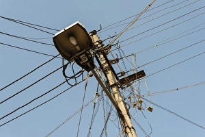 Chaotic array of power cables, Tamil Nadu, India Chaotic array of power cables, Tamil Nadu, India