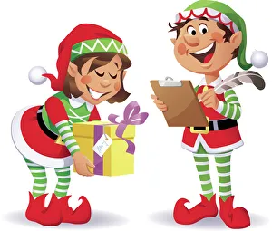 Cheerful Christmas Elves Cheerful Christmas Elves