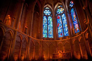 Church painted glass on Notre-Dame de Reims, Reims Cathedral Church painted glass on Notre-Dame de Reims, Reims Cathedral