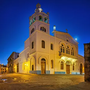 Church of San Nicolas de Bari illuminated at dawn, Santo Domingo, Dominican Republic Church of San Nicolas de Bari illuminated at dawn, Santo Domingo, Dominican Republic