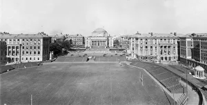 circa 1915: View of the campus of Columbia University, with the football field in circa 1915: View of the campus of Columbia University, with the football field in