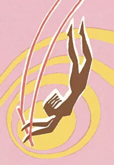 Images Dated 29th July 2003: Circus woman on trapeze