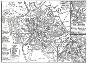 Emperors Collection: City map of Rome from the time of the Roman Emperors, Emperor Augustus, Italy, Historical