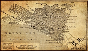 <b class=qtipBold><figcaption>City map of Thessaloniki, Greece</figcaption></b><br>Illustration of a city map of Thessaloniki, Greece<br><em>© This content is subject to copyright.</em> City map of Thessaloniki, Greece