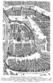 Russia Gallery: City of Moscow Russia 17th century map illustration