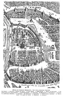 Russia Gallery: City of Moscow Russia 17th century map illustration
