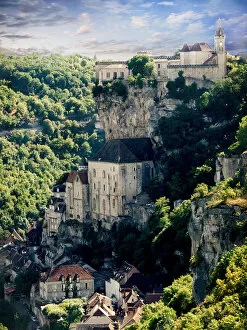 Cliff top town of Rocamadour in the Lot region of Southern France