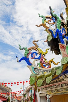 Close up of Clan Jetty decorated for Chinese New Year, George Town, Penang, Malaysia Close up of Clan Jetty decorated for Chinese New Year, George Town, Penang, Malaysia