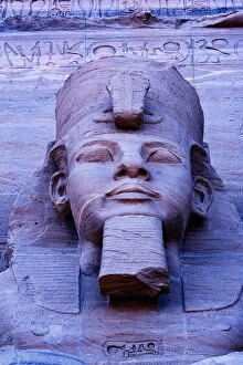 Nubian Monuments from Abu Simbel to Philae Collection: Close up of sculpture on Great Temple of Ramses II, Abu Simbel, UNESCO World Heritage Site, Egypt