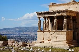Attica Greece Gallery: Close Up on Statues, Erechtheion Temple, Athens, Greece