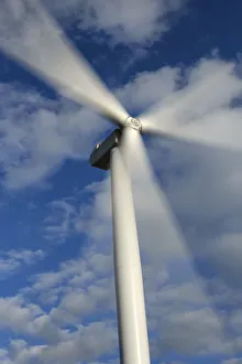 Close-Up of Renewable Energy Wind Turbine in Motion at the Scout Moor Wind Farm, Bury, Scout Moor, Hail Storm Hill Close-Up of Renewable Energy Wind Turbine in Motion at the Scout Moor Wind Farm, Bury, Scout Moor, Hail Storm Hill