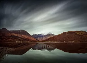 Images Dated 3rd December 2016: Clouds Over Glencoe Village - Three Sisters - Scotland