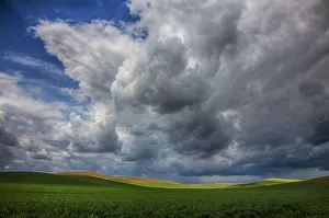 Clouds over wheat fields of Palouse region, Washington State, USA Clouds over wheat fields of Palouse region, Washington State, USA
