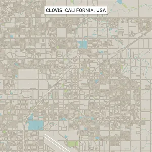 Clovis California US City Street Map