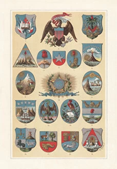 Related Images Gallery: Coat of arms of American countries, lithograph, published 1897