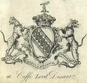 Latin Script Gallery: Coat of arms Cuffe Lord Desart 18th century