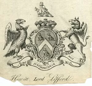 Latin Script Gallery: Coat of arms Hewitt Lord Lifford 18th century