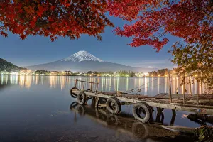 Colorful Autumn Season and Mountain Fuji with leaves at lake Kawaguchiko is one of the Colorful Autumn Season and Mountain Fuji with leaves at lake Kawaguchiko is one of the