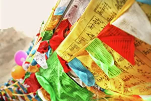 Images Dated 18th September 2011: Colorful Prayer Flags at Mount Everest base camp