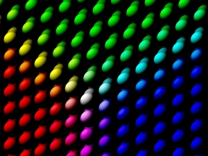 Colourful balls in RGB colours on black, 3D illustration Colourful balls in RGB colours on black, 3D illustration