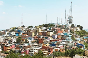 Colourful houses and radio masts on Cerro del Carmen, Guayaquil, Guayas Province, Ecuador Colourful houses and radio masts on Cerro del Carmen, Guayaquil, Guayas Province, Ecuador