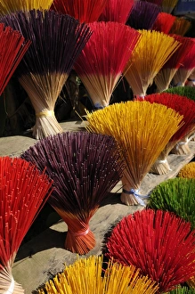 Colourful incense sticks, Hue, Vietnam, Asia Colourful incense sticks, Hue, Vietnam, Asia