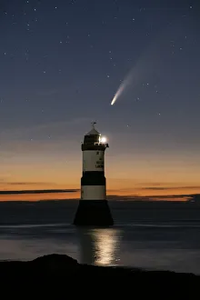 Comet NEOWISE and the Night Sky above Trwyn Du Lighthouse or Penmon Point Lighthouse Comet NEOWISE and the Night Sky above Trwyn Du Lighthouse or Penmon Point Lighthouse