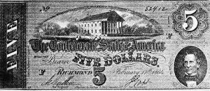 Currency Gallery: Confederate Five Dollar Bill, 1864