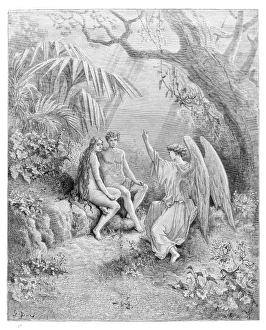 The conference with the angel engraving 1885 The conference with the angel engraving 1885