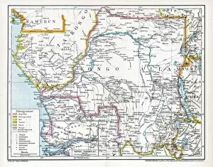 Related Images Gallery: Congo map, central Africa from 1895