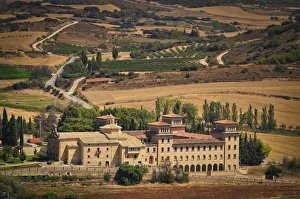 The convent and the fields next to the town of Artajona Spain The convent and the fields next to the town of Artajona Spain