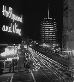 Hollywood California Gallery: Corner of Hollywood Boulevard and Vine Street, with Capitol Records Building