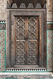 <b class=qtipBold><figcaption>Courtyard Doorway, Fes</figcaption></b><br>Doorway on the courtyard of the Medersa Bou Inania, Fes, Morocco, North Africa<br><em>© (C) David Clapp - All rights reserved. No usage under any circumstances without prior consent. Please see contact details.</em> Courtyard Doorway, Fes