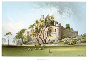 <b class=qtipBold><figcaption>Craigmillar Castle</figcaption></b><br>'Vintage print of Craigmillar Castle circa 1880. Craigmillar Castle is a ruined medieval castle in Edinburgh, Scotland. It was begun in the late 14th century by the Preston family, feudal barons of Craigmillar, and extended through the 15th and 16th centuries.'<br><em>© duncan1890</em> Craigmillar Castle