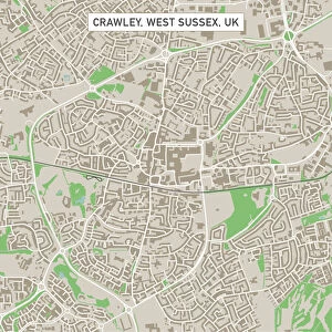 Crawley West Sussex UK City Street Map