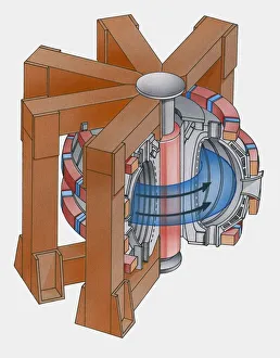 Cross section illustration of nuclear reactor Cross section illustration of nuclear reactor