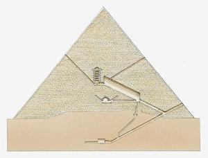 Ancient Egyptian Architecture Gallery: Cross section illustration of pyramid
