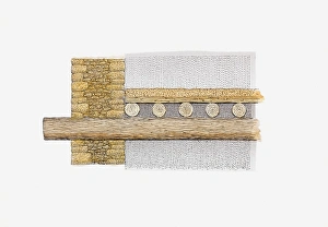 Cross section illustration of stone and mortar construction of floors Cross section illustration of stone and mortar construction of floors