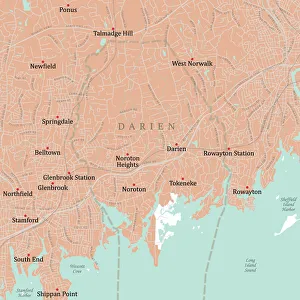 Fairfield Gallery: CT Fairfield Darien Vector Road Map