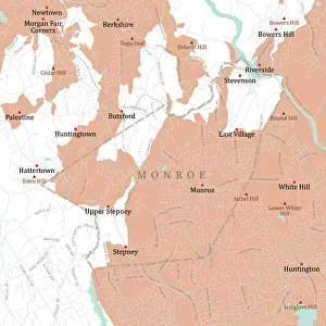 Fairfield Gallery: CT Fairfield Monroe Vector Road Map