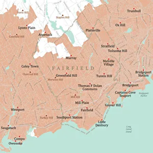 Fairfield Gallery: CT Fairfield Town Vector Road Map