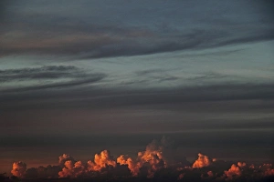 Cumulus clouds, evening mood, sky mood, Biberach-Sued, Upper Swabia, Germany, Europe Cumulus clouds, evening mood, sky mood, Biberach-Sued, Upper Swabia, Germany, Europe