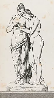 Images Dated 30th June 2008: Cupid or Amor and Psyche or Anima sculpture illustration