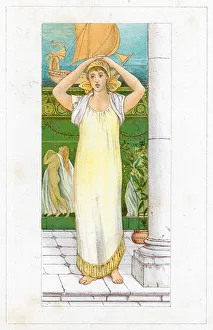 <b class=qtipBold><figcaption>Danae mother of Perseus</figcaption></b><br>'Vintage engraving from 1883 showing a scene from the story of Perseus the legendary founder of Mycenae and of the Perseid dynasty there, was the first of the mythic heroes of Greek mythology.'<br><em>© duncan1890</em> Danae mother of Perseus