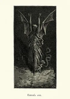 Demon fallen angel emerging from the darkness Demon fallen angel emerging from the darkness